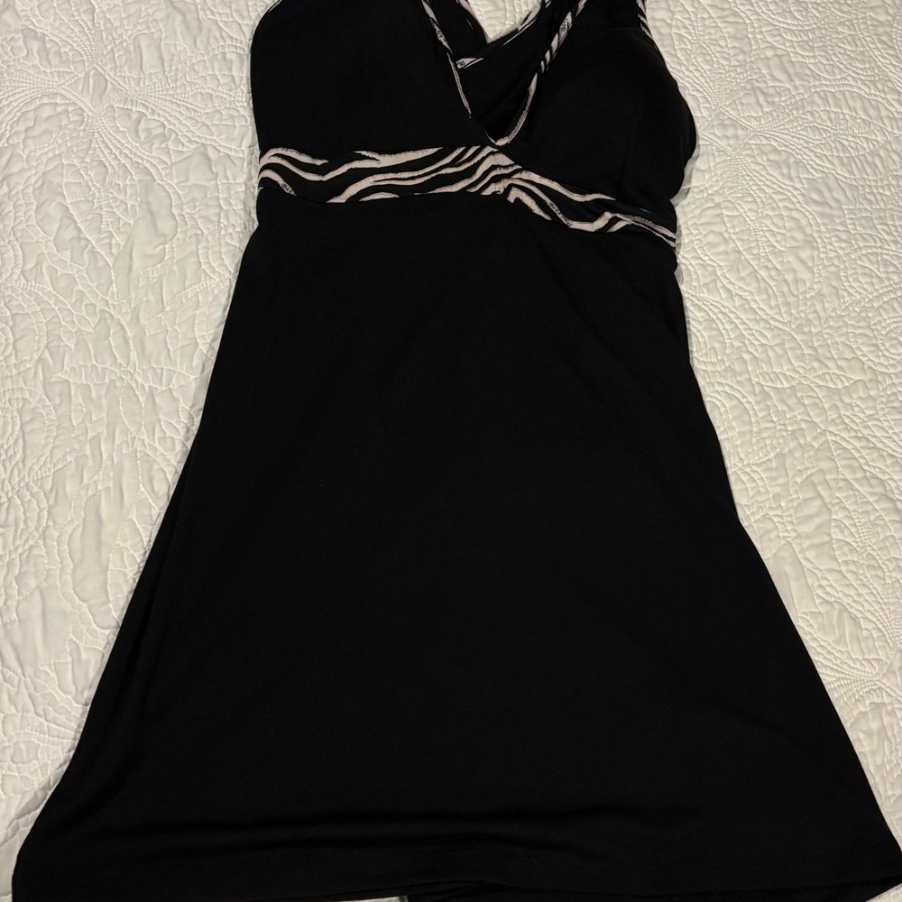 Baby Phat Black Dress with Zebra Print Accent, NWT
